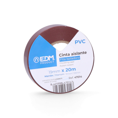 Cinta aislante calidad supra marron 20 m x 19 mm