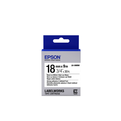 Cinta adhesiva resistente - LK-5WBW cinta adhesiva resistente negra/blanca 18/9