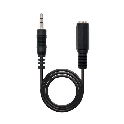 Cable audio jack - 3.5m a jack - 3.5h nanocable 5m - macho - hembra - negro