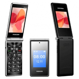 Teléfono móvil Maxcom MM835, personas mayores, 4G, dual SIM, negro
