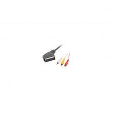 CABLE LANBERG EUROCONECTOR A RCA SCART MACHO A 3X RCA MACHO 1.8M NEGRO CA-EURC-10CC-0018-BK