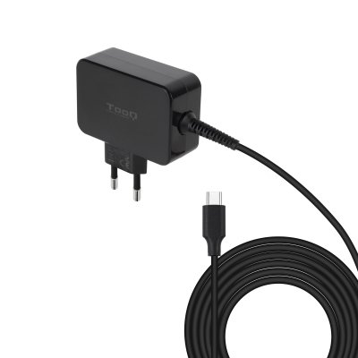 CARGADOR TOOQ PORTATIL GAN USB-C PD 45W NEGRO