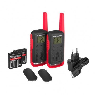 Walkie talkie motorola t62 rojo duo - hasta 8km