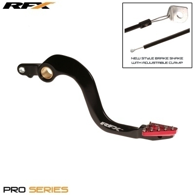 Pedal de freno trasero RFX Pro ST (anodizado duro negro/rojo) - Honda CR250 FXRB1040199RD