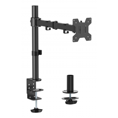Soporte de mesa eco giratorio e inclinable para monitor/TV 10kg (3 Pivotes, 1 Brazos) de 17-32, Negro
