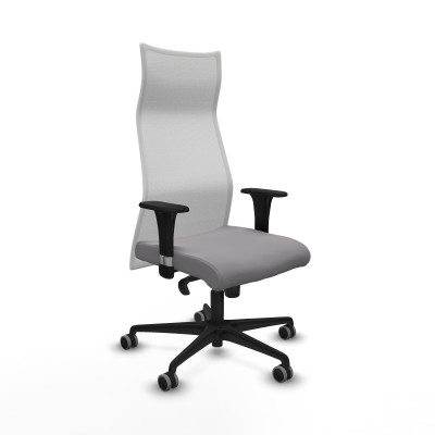 Albacete malla XL sincro malla blanca similpiel gris brazos 1D base nailon ruedas 65mm engomadas