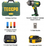 Pistola de impacto inalámbrica TECCPO DE 350Nm