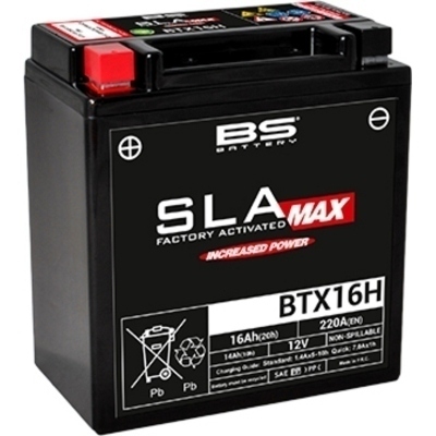 BS BATTERY SLA Max Battery Maintenance Free Factory Activated - BTX16H 300896