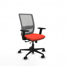 Piqueras y Crespo Haches traslack malla gris bali naranja oscuro brazos 2D base nailon ruedas 65mm nailon