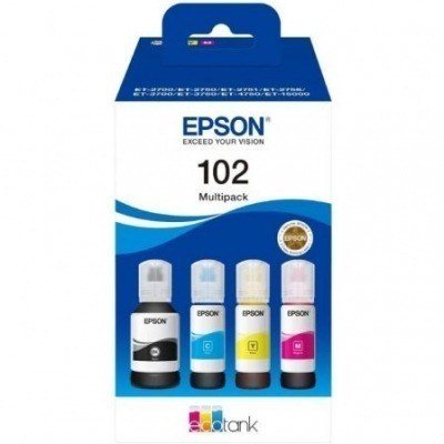 Epson 102 Pack de 4 Botellas de Tinta Originales - C13T03R640