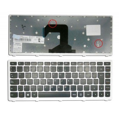 Teclado compatible para portátil LENOVO S400 negro marco blanco