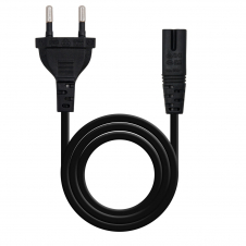 Nanocable Cable de Alimentación con forma 8, CEE7/16/M – C7/H, Negro, 3m