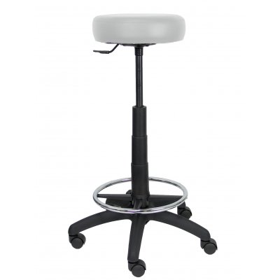 Taburete Tolosa similpiel gis claro