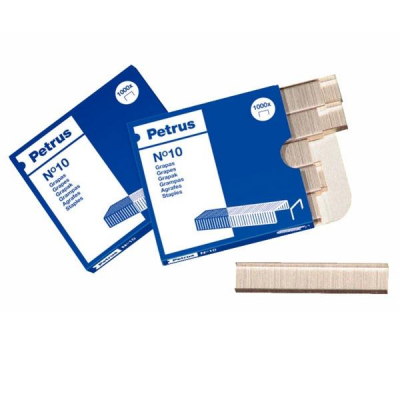 PETRUS Grapas Petrus 10- Galvanizadas - 20 hojas - Caja 1000 grapas