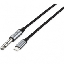 Cable Conversor Audio Vention BIJHF/ USB Tipo-C Macho - Jack 6.35 Macho/ 1m/ Gris