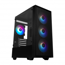 GABINETE GAME FACTOR CSG503 MICRO-TOWER mATX 4 FAN ARGB NEGRO