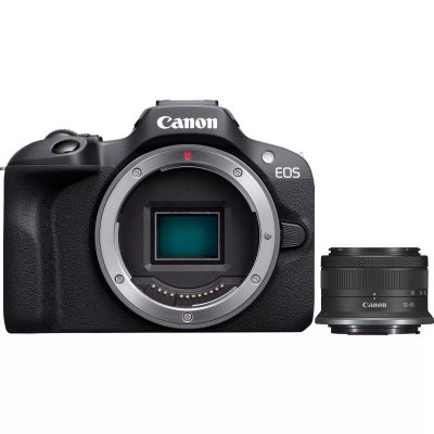 EOS R100 + RF-S 18-45mm F4.5-6.3 IS STM Kit MILC 24,1 MP CMOS 6000 x 4000 Pixeles Negro