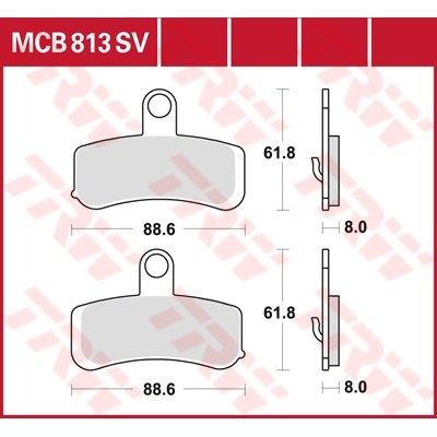 Pastillas de freno sinterizadas serie SV TRW MCB813SV