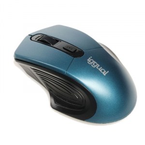 Iggual Ratón inalámbrico ERGONOMIC-L-1600DPI azul