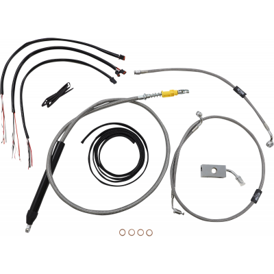 Kit completo de cable de manillar/línea de freno en acero inoxidable trenzado LA CHOPPERS LA-8155KT2-19