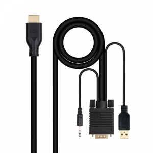 Nanocable CABLE CONVERSOR VGA/M+AUDIO/M+USB-A/M-HDMI/M,1.8M