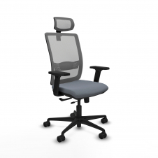 Piqueras y Crespo Haches traslack malla gris bali gris brazos 2D base nailon cabecero malla 2D ruedas 65mm nailon