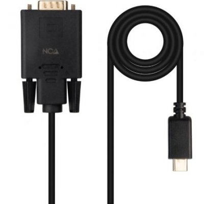 Cable Conversor Nanocable 10.15.5202/ USB Tipo-C Macho -VGA Macho/ 1.8m/ Negro