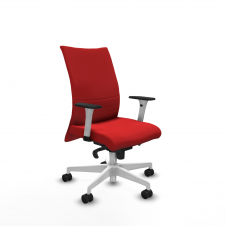 Piqueras y Crespo Albacete confidente sincro similpiel rojo brazos 1D blancos base blanca ruedas 65 mm nailon