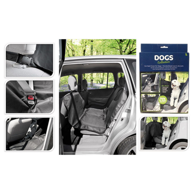 Protector para asiento de coche 135 x 145 cm negro poliester