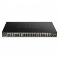 SWITCH SEMIGESTIONABLE D-LINK DGS-1250-52XMP/E 48P GIGA POE (370W) + 4P 10G SFP+ CAPACIDAD DE SWITCHING 176GBPS