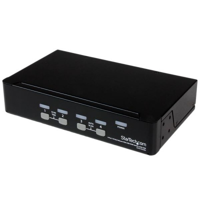 Conmutador Switch KVM 4 Puertos de Vídeo VGA USB 2.0 - 1U Rack Estante