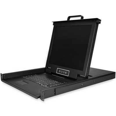 StarTech.com Consola KVM de 8 Puertos para Montaje en Rack con Cables de 1,8m - Teclado QWERTY - Conmutador KVM integrado con Monitor LCD de 17 - Switch KVM LCD 1U - KVM OSD - 50000 MTBF
