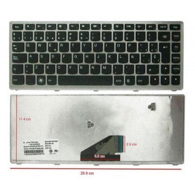 Teclado compatible para portátil LENOVO IdeaPad u310 / Negro / Marco Plata / 25204982