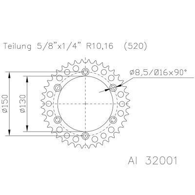 Corona ESJOT aluminio Yamaha 51-32001-52 51-32001-52