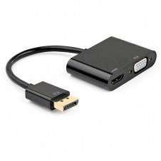 Ewent EC1457 adaptador de cable de v?deo DisplayPort HDMI + VGA (D-Sub) Negro