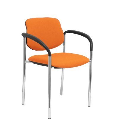 Silla fija Styl bali naranja chasis cromo con brazos