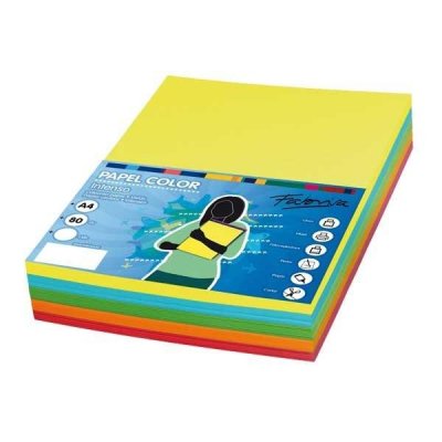 FABRISA Paq.250h papel color 80g A4 surtidos vivos