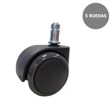 Piqueras y Crespo Kit de 5 ruedas engomadas de 50 mm perno 11 mm
