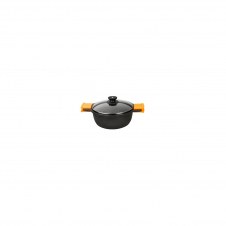 CACEROLA ALTA EFFICIENT BRA 4L ALUMINIO FUNDIDO TEFLÍ?N ANTIADHERENTE PLATINUM PLUS TAPA VIDRIO TEMPLADO NEGRO A270324