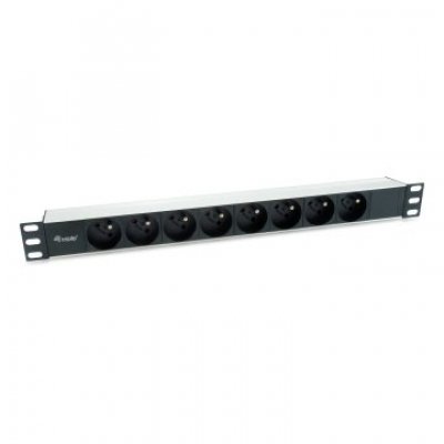 REGLETA ALIMENTACION ALUMINIO RACK 19 1U 8 TOMAS TIPO SHUCKO EURO CABLE 1.8m
