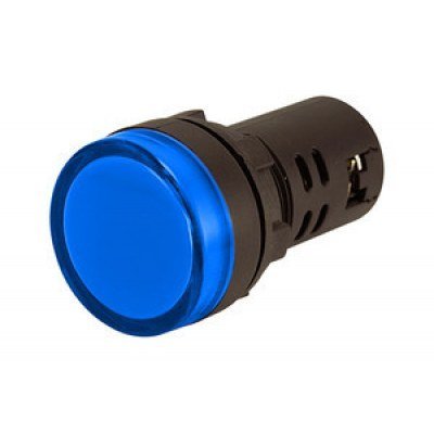 Piloto LED 230VAC Alto Brillo AZUL Fijacion Panel