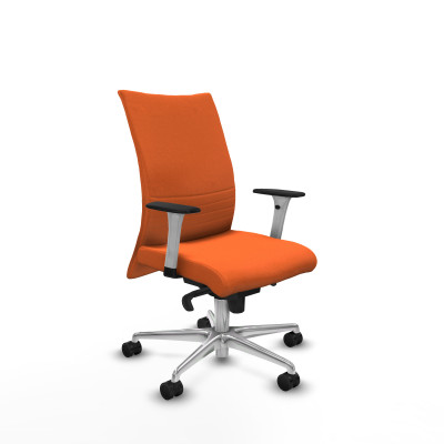 Albacete confidente sincro bali naranja brazos 1D blancos base aluminio ruedas 65 mm nailon