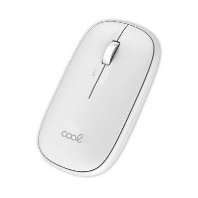 Rat?n Inal?mbrico COOL Slim Silencioso 2 en 1 (Bluetooth + Adap. USB) Blanco