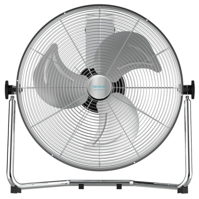 Cecotec EnergySilence 4300 Pro Ventilador Industrial de Suelo con 3 Aspas Metalicas - 110W - Silencioso - 3 Velocidades - Inclinacion Flexible - Base Estable - Rejilla Protectora - Cromado