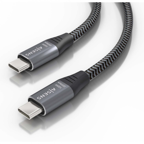 AISENS - CABLE USB 3.2 GEN2x2 ALUMINIO 20GBPS 8K@30HZ 5A 100W E-MARK, TIPO USB-C/M-USB-C/M, GRIS, 3.0M