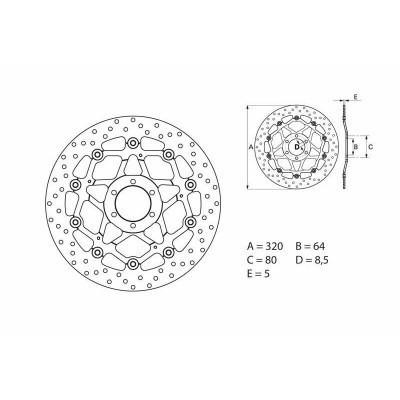 Disco de freno flotante Brembo 78B40870 78B40870