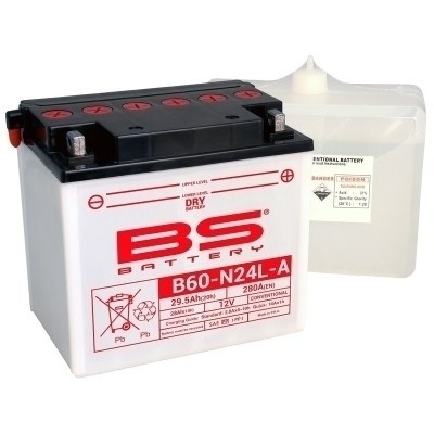 BS BATTERY Battery High performance with Acid Pack - B60-N24L-A 310658