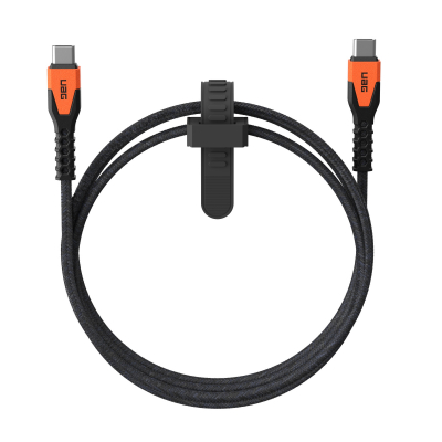 Kevlar cable USB USB 2.0 1,5 m USB C Negro, Naranja