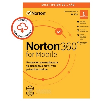 NORTON 360 MOBILE ES 1 USER 1 DEVICE 12MO BOX