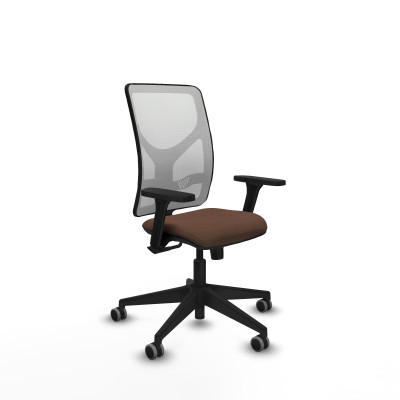 Motilla sincro malla blanca bali marrón oscuro brazos 3D base piramidal ruedas 65mm engomadas